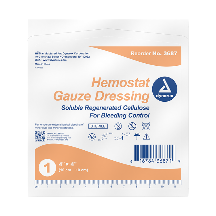 4" x 4" Hemostatic Gauze - Dynarex