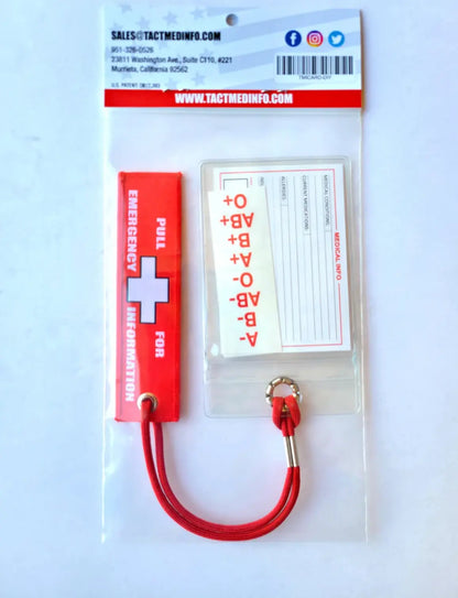 Wallet Size Tact-Med Emergency Info Card Tact-Med Info