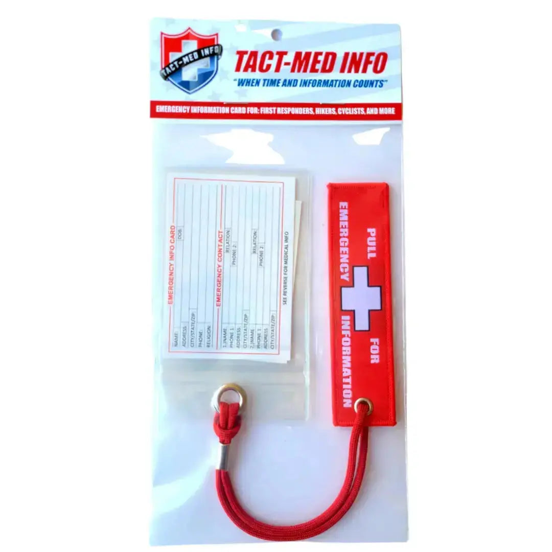 Wallet Size Tact-Med Emergency Info Card Tact-Med Info