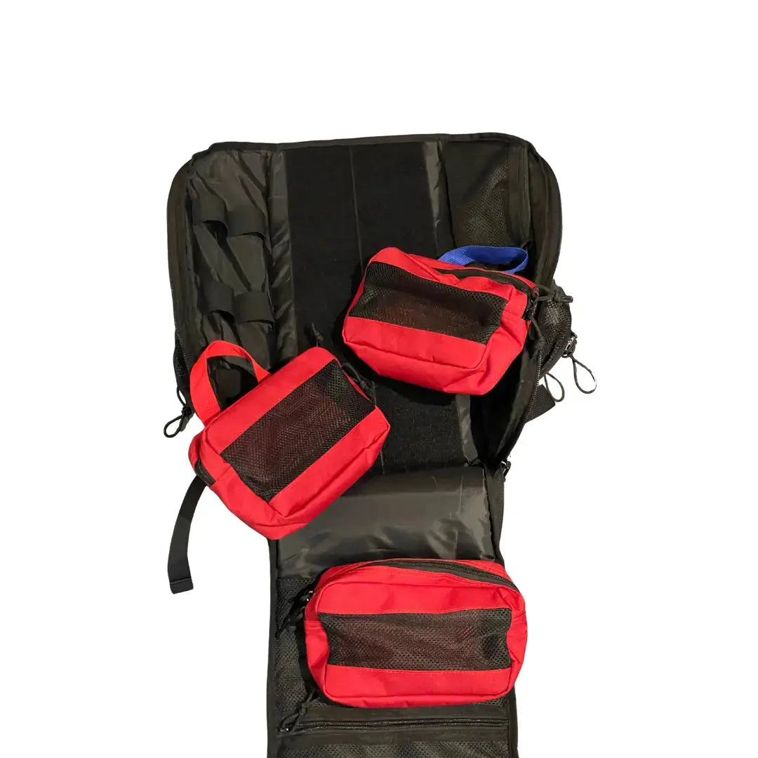Rescue BackPack w/ three Pouches - Red - MedicBox