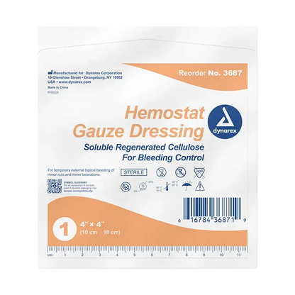 4" x 4" Hemostatic Gauze - Dynarex Dynarex